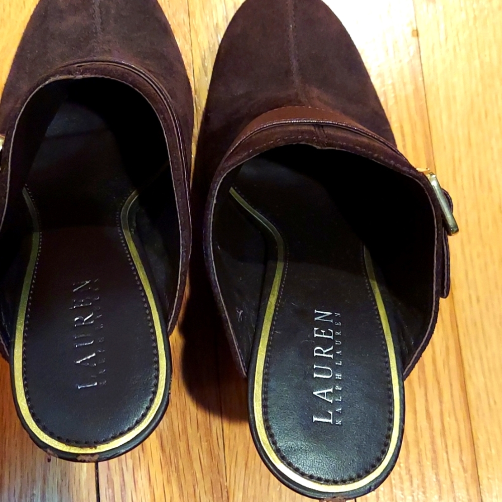 Lauren Beown Suede Wedge Mules - Picture 3 of 4